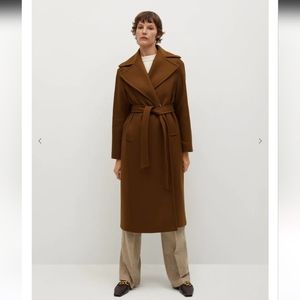 Mango Woolen Coat belt